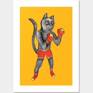 Boxing Cat Posters and Art